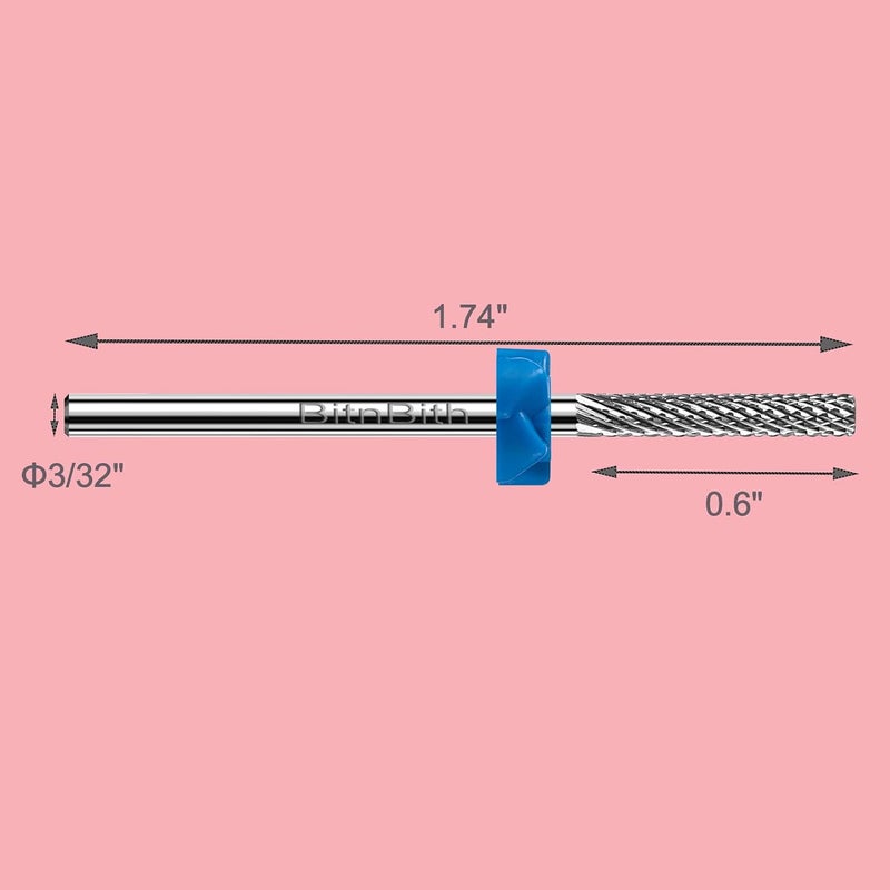 BitnBith Nail Drill Bit Cuticle Professional Safety Nail Bit Tungsten Carbide Drill Bit 3/32",for Nail Prepare Nail Bed File Dead Skin Cleaning,Manicure 2-Way Rotate Nail Home Salon Supply,Medium - Image 2